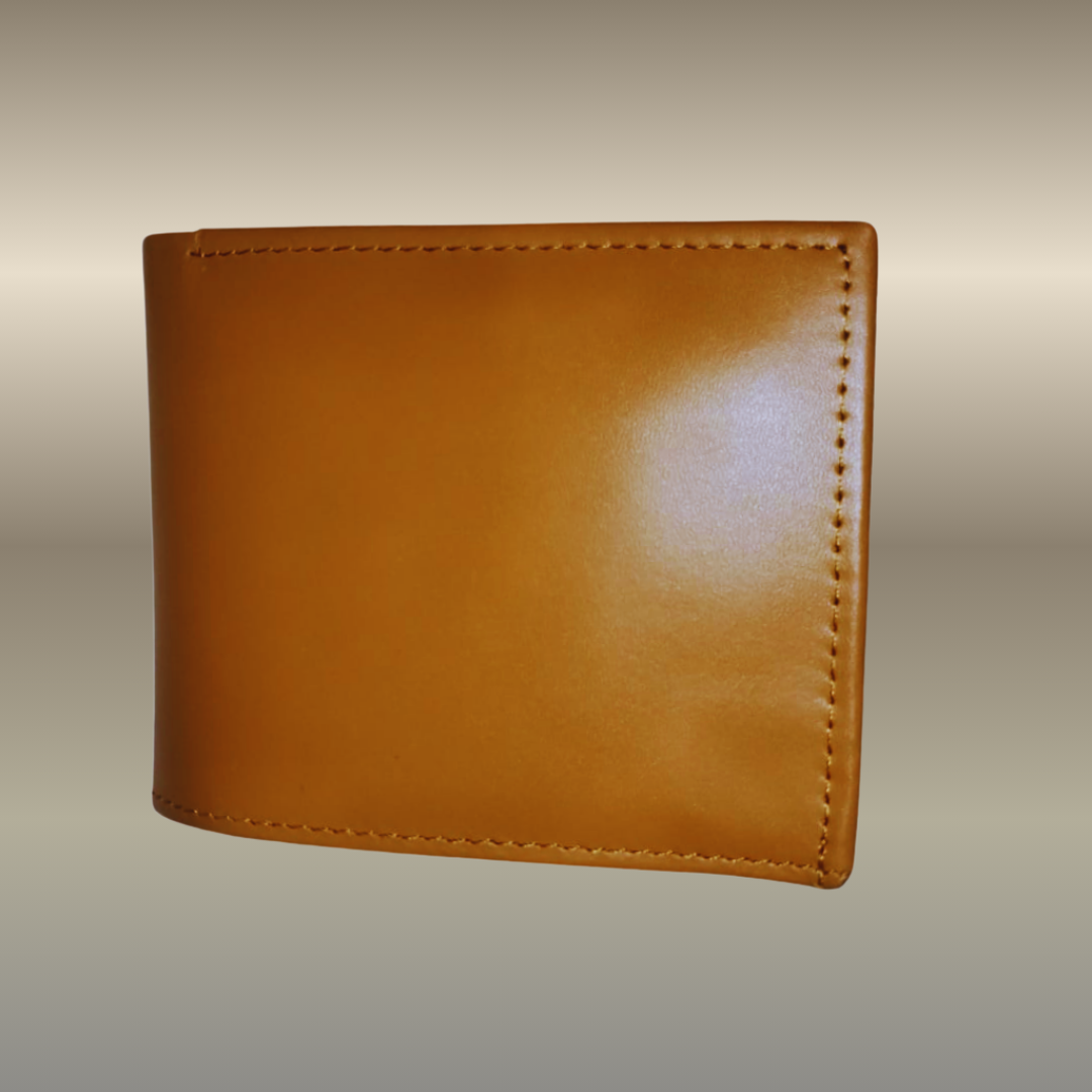 Minimalist Mens Leather Bi-Fold Wallet